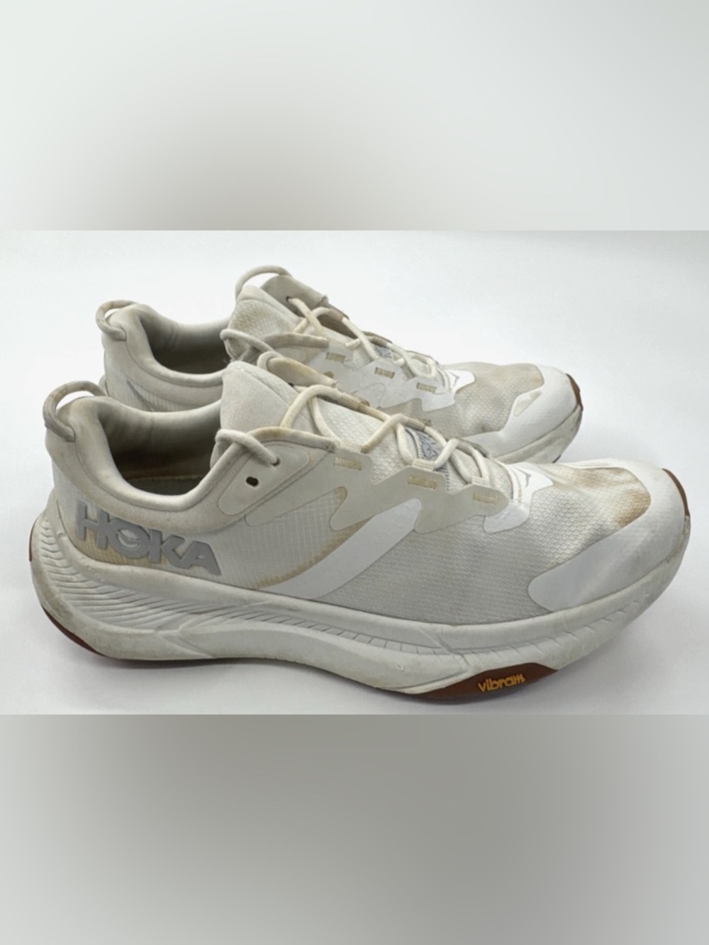 Hoka One Womens Transport Running Shoes Size 9 Sneakers Athletic Vibram White